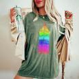 Spray Can Graffiti In Rainbow Colors Women's Oversized Comfort T-Shirt Moss