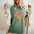 Spread Kindness Groovy Hippie Flowers Anti-Bullying Kind Women's Oversized Comfort T-Shirt Moss
