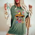 Sugar Skull Cinco De Mayo For Mexican Party Women's Oversized Comfort T-Shirt Moss