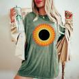 Total Solar Eclipse Mandala Sun Women's Oversized Comfort T-Shirt Moss