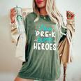 I Train Pre K Superheroes Teacher Team T Women's Oversized Comfort T-Shirt Moss