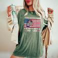 Never Underestimate A Woman With A Dd 214-Patriotic Usa Flag Women's Oversized Comfort T-Shirt Moss