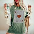 Vintage Poker Playing Cards Ace Of Hearts Women's Oversized Comfort T-Shirt Moss