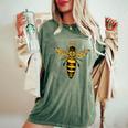 Vintage Queen Bee Earth Day Nature Love Save The Bees Women's Oversized Comfort T-Shirt Moss