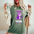 I Wear Purple For My Mom Lupus Awareness Dinosaur Women's Oversized Comfort T-Shirt Moss