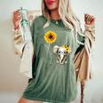 You-Are-My-Sunshine Elephant Sunflower Hippie Quote Song Women's Oversized Comfort T-Shirt Moss