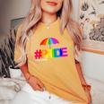 2024 Pnw Gay Pride Event Tacoma Wa Rainbow Flag Lgbtqia Ally Women's Oversized Comfort T-Shirt Mustard