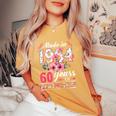 60 Year Old Made In 1964 Floral Flower 60Th Birthday Womens Women's Oversized Comfort T-Shirt Mustard