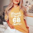 68Th Birthday Woman Girl Blessed By God For 68 Years Women's Oversized Comfort T-Shirt Mustard