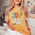 70'S Vibe Costume 70S Party Outfit Groovy Hippie Peace Retro Women's Oversized Comfort T-Shirt Mustard