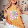 In My 7Th Birthday Era Seven Bday 7 Year Old Birthday Girl Women's Oversized Comfort T-Shirt Mustard