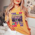 This Is My 80'S Costume Outfit Eighties Retro Vintage Party Women's Oversized Comfort T-Shirt Mustard