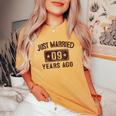 9Th Wedding Anniversary Husband Wife Just Married 9 Years Women's Oversized Comfort T-Shirt Mustard