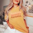 Advocate Support Empower Groovy Social Worker Graduation Women's Oversized Comfort T-Shirt Mustard