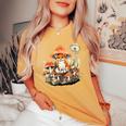 Aesthetic Fox On Mushroom Cottagecore Vintage Nature Floral Women's Oversized Comfort T-Shirt Mustard