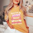 Aunt Bad Influence Rocking The Aunt Life Aunt Team Women's Oversized Comfort T-Shirt Mustard