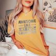 Awesome Like My Two Daughters Father's Day Dad Him Women's Oversized Comfort T-Shirt Mustard