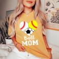 Ball Mom Baseball Softball Soccer Mom Women's Oversized Comfort T-Shirt Mustard