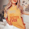 Best Big Sister Ever Sibling Vintage Distressed Big Sister Women's Oversized Comfort T-Shirt Mustard