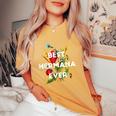 Best Hermana Ever Spanish Mexican Sister Floral Women's Oversized Comfort T-Shirt Mustard