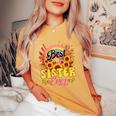 Best Sister Ever Sunflowers Colourful Rainbow Mother's Day Women's Oversized Comfort T-Shirt Mustard