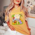 Big Sister Of The Wild One Birthday Zoo Animal Safari Jungle Women's Oversized Comfort T-Shirt Mustard