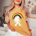 Bigfoot Graffiti Rainbow Sasquatch Tagger Women's Oversized Comfort T-Shirt Mustard