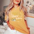 Birthday Squad Shoes Stepping With The Birthday Queen Women's Oversized Comfort T-Shirt Mustard