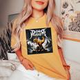 Black Aesthetic Dino Nuggets Death Metal Music Chicken Nugs Women's Oversized Comfort T-Shirt Mustard