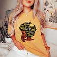 Black Afro Blessed Mom Christian African Mother's Day Women's Oversized Comfort T-Shirt Mustard