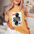 Black Queen Of Hearts Card Deck Game Proud Black Woman Women's Oversized Comfort T-Shirt Mustard