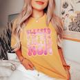 Blessed To Be Called Mom Mother's Day Groovy Women's Oversized Comfort T-Shirt Mustard