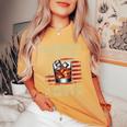 Bourbon Goes In Wisdom Comes Out Whiskey Usa Flag Vintage Women's Oversized Comfort T-Shirt Mustard