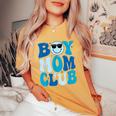 Boy Mom Club Mother's Day Groovy Mother Mama Women's Oversized Comfort T-Shirt Mustard