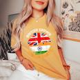 British Grown Indian Roots Vintage Flags For Women Women's Oversized Comfort T-Shirt Mustard