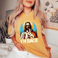 Bunny Christian Jesus Guess Who's Back Happy Easter Day Women's Oversized Comfort T-Shirt Mustard
