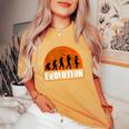 Butterfly Watching Human Evolution Women's Oversized Comfort T-Shirt Mustard