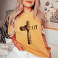 I Can't But I Know A Guy Christian Cross Faith Religious Women's Oversized Comfort T-Shirt Mustard