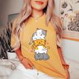 Cat Cute Kitty Pile Cats Anime Kawaii Neko Girls Women's Oversized Comfort T-Shirt Mustard