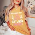 Cat And Dog Mom Fur Mama Mother's Day Women's Oversized Comfort T-Shirt Mustard