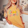 Choose Happy Positive Message Saying Quote Women's Oversized Comfort T-Shirt Mustard