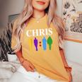 Chris 2024 Chris First Name Personalized For Women Women's Oversized Comfort T-Shirt Mustard