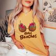 Coconut Bra Flower Boobs Hawaii Aloha Beaches Women's Oversized Comfort T-Shirt Mustard