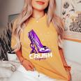 Crush Lupus Awareness Purple High Heel Purple Ribbon Womens Women's Oversized Comfort T-Shirt Mustard