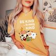 Cute Be Kind To Every Kind Animal Lover Vegetarian Women's Oversized Comfort T-Shirt Mustard