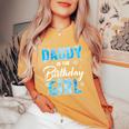 Daddy Of The Birthday Girl Family Snowflakes Winter Party Women's Oversized Comfort T-Shirt Mustard