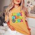 Disco Groovy In My Nina Era Women's Oversized Comfort T-Shirt Mustard