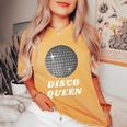 Disco Queen 70'S Themed Birthday Party Dancing Women Women's Oversized Comfort T-Shirt Mustard