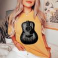 Distressed Acoustic Guitar Vintage Player Rock & Roll Music Women's Oversized Comfort T-Shirt Mustard