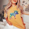 Don't Moose With Me Colorful Boho Moose Wildlife Animal Women's Oversized Comfort T-Shirt Mustard